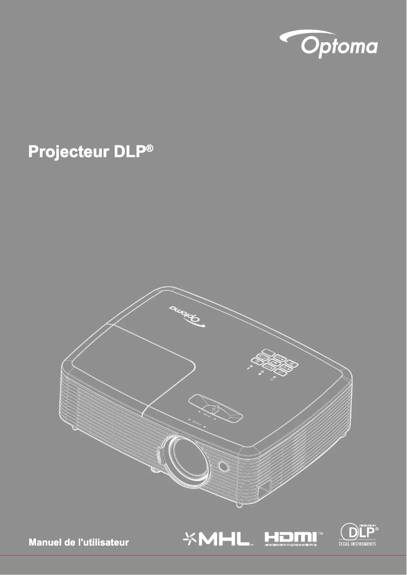 Page 1 de la notice Manuel utilisateur Optoma EH345
