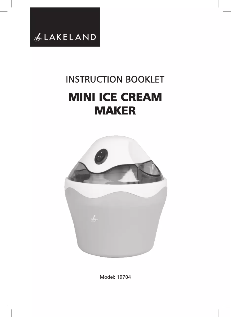 Image de la première page du manuel de l'appareil Mini Ice Cream Maker 19704