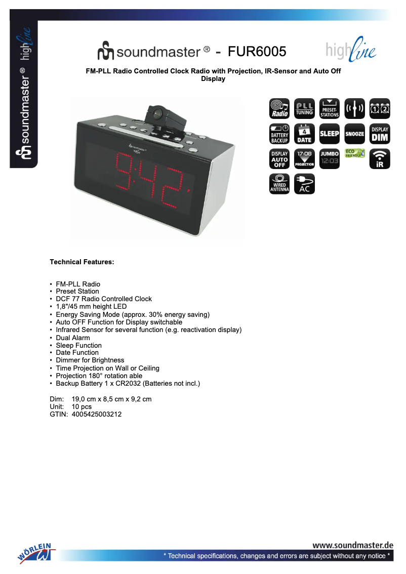 Image de la première page du manuel de l'appareil FUR6005