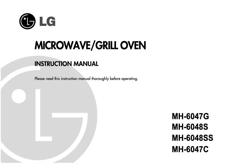 Page n°1 - Manuel utilisateur LG MH-6048S