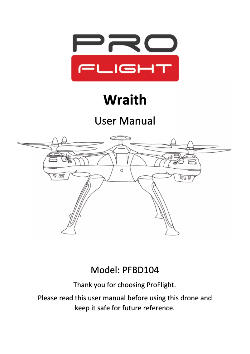 Page 1 de la notice Manuel utilisateur ProFlight Wraith