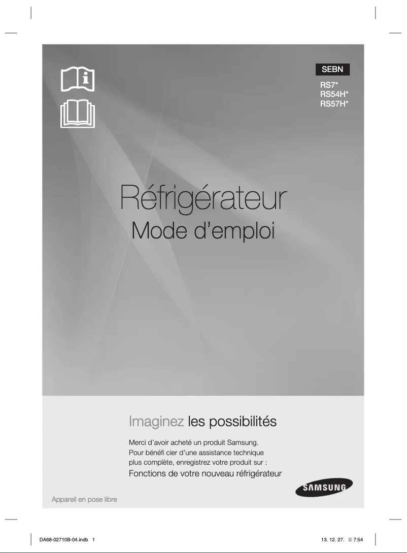 Page 1 de la notice Manuel utilisateur Samsung RS7687