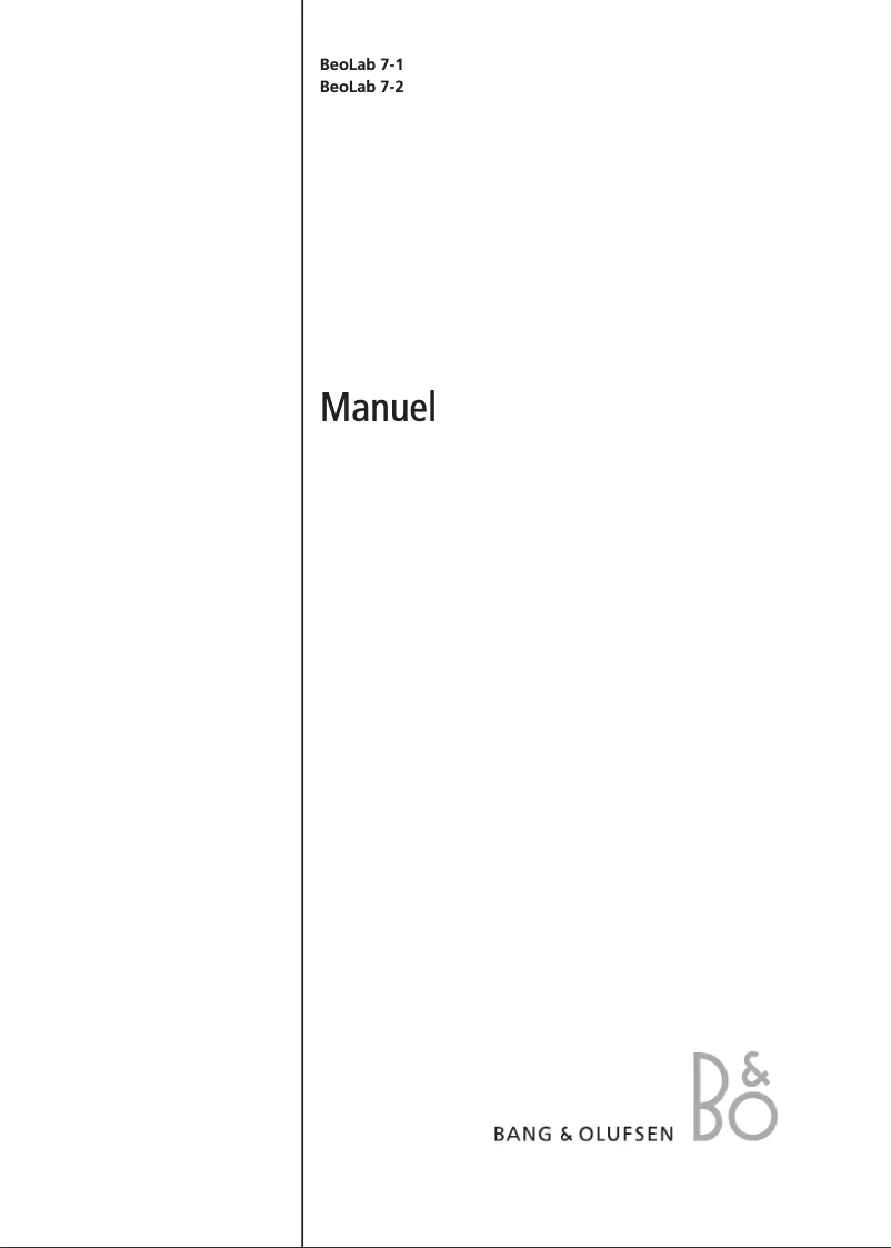 First page image of the manual for BeoLab 7-2