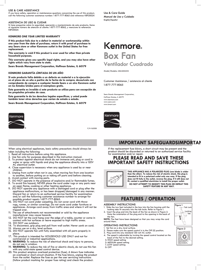 First page image of the manual for 258.32002310