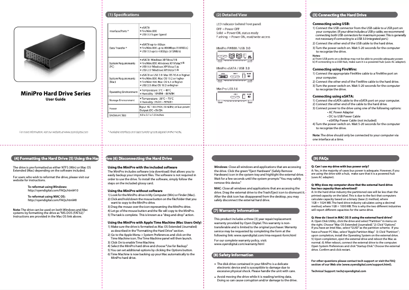 Page n°1 - Manuel utilisateur Oyen Digital CB3-54-1000-BK