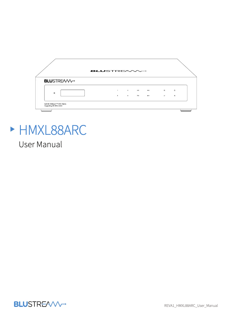 Page n°1 - Manuel utilisateur Blustream HMXL88ARC