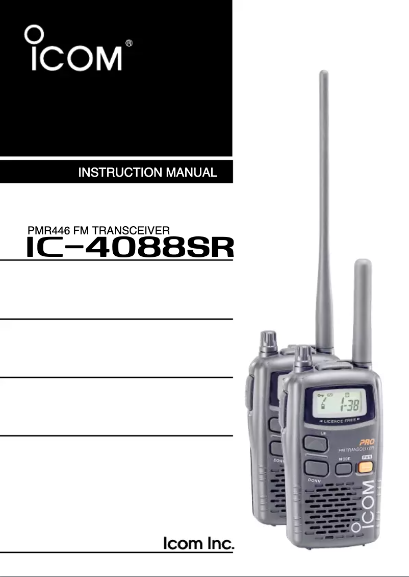 Page n°1 - Manuel utilisateur ICOM IC-4088SR