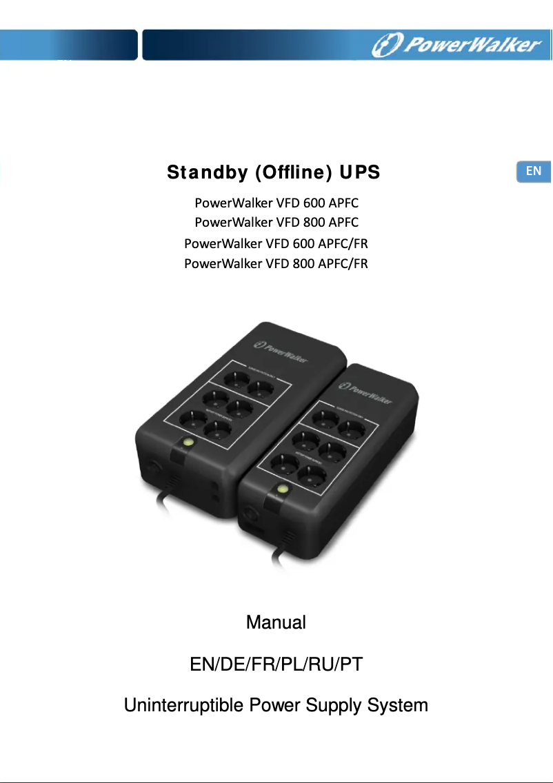 Page n°1 - Manuel utilisateur PowerWalker VFD 600 APFC
