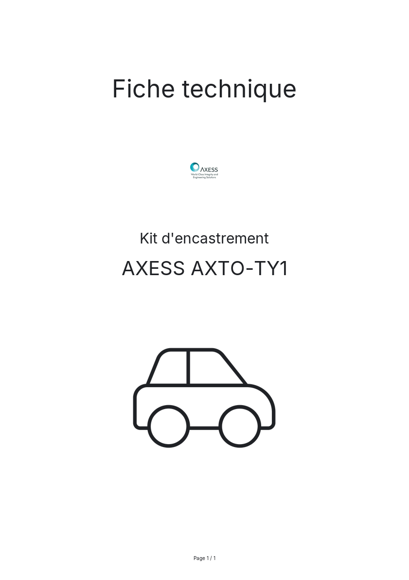 Page n°1 - Fiche technique AXESS AXTO-TY1
