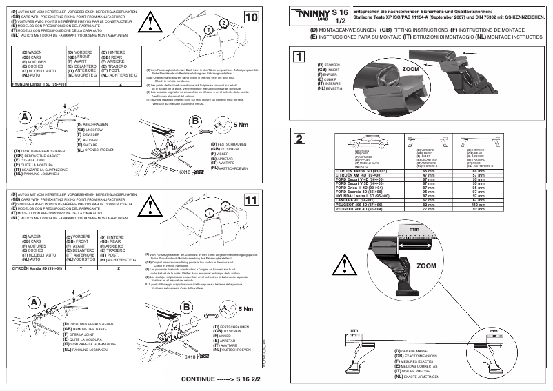 Page 1 de la notice Manuel utilisateur Twinny Load S 16