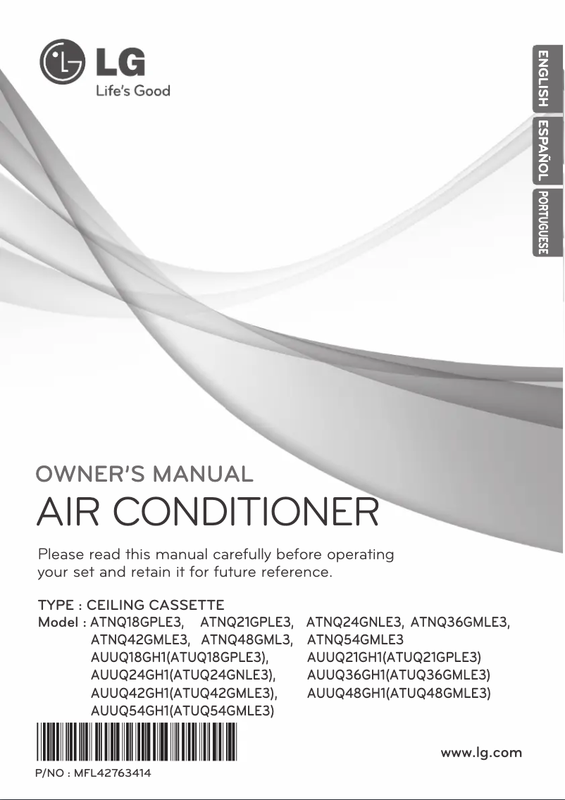 Image de la première page du manuel de l'appareil ATNQ54GMLE3