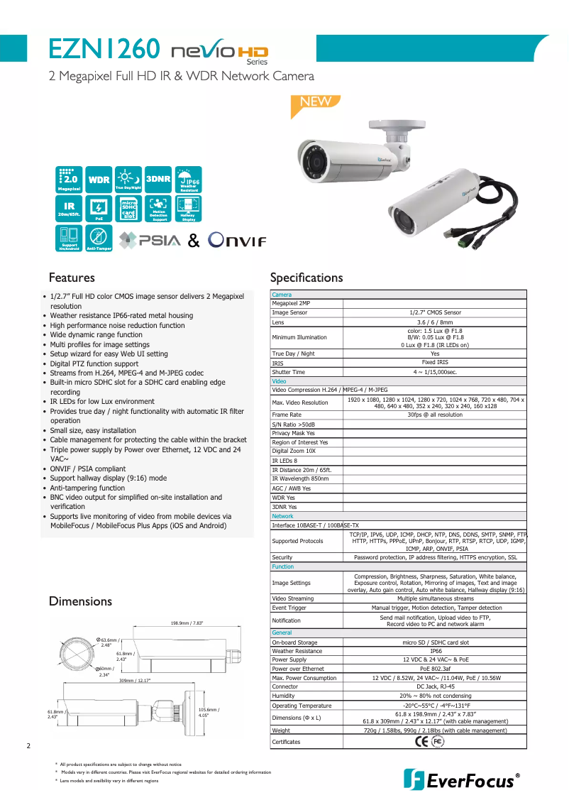 Page n°1 - Manuel utilisateur EverFocus EZN1360/6