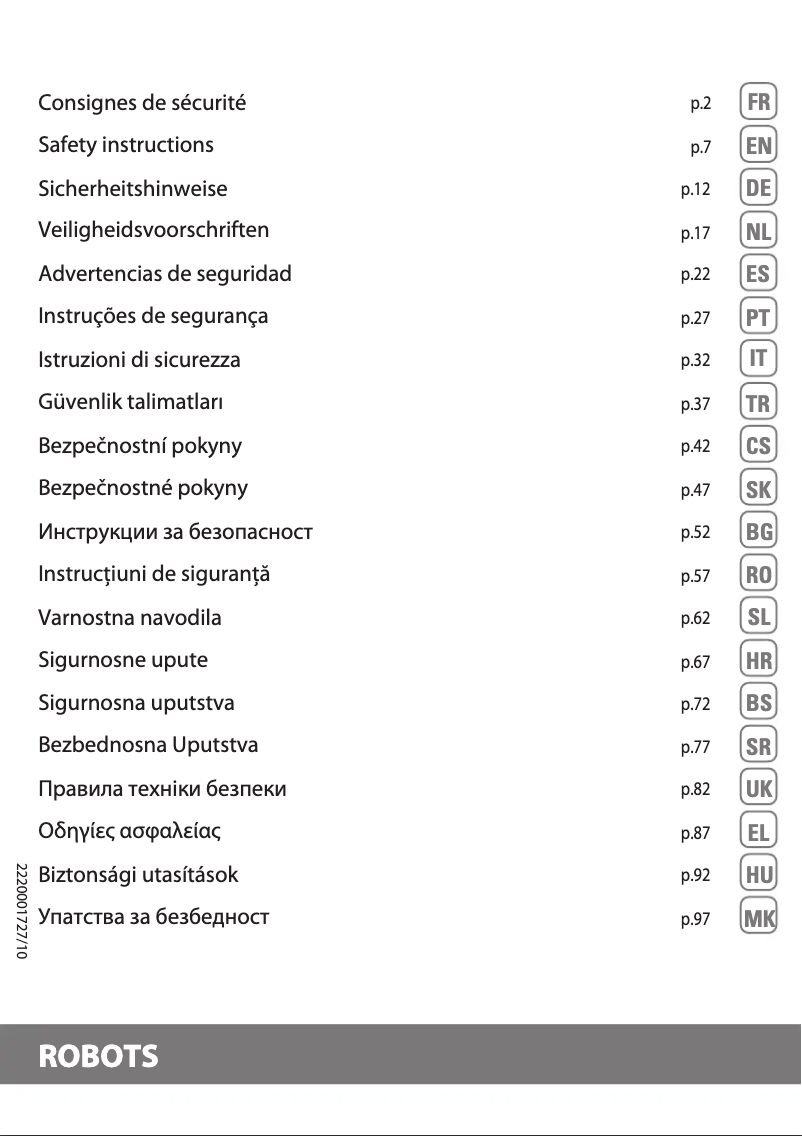 Page 1 de la notice Instructions de sécurité Rowenta X-plorer Serie 50 RR7387