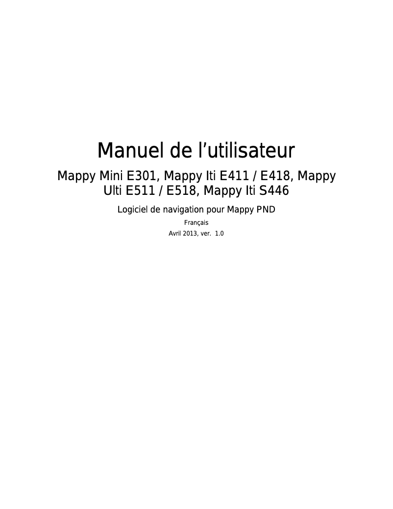 Page 1 de la notice Manuel utilisateur Mappy Maxi E611