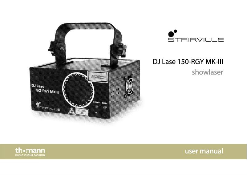 Page 1 of the manual User Manual Stairville DJ Lase 150-RGY MK-III