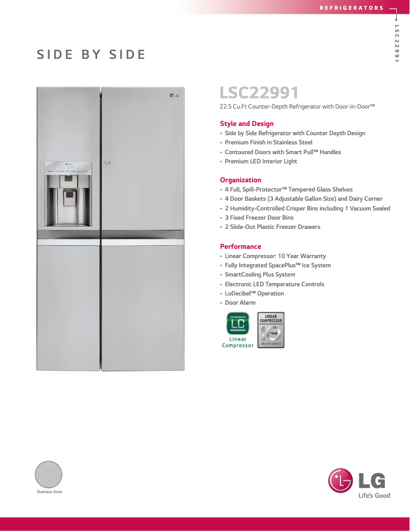 Page 1 de la notice Manuel utilisateur LG LSC22991ST