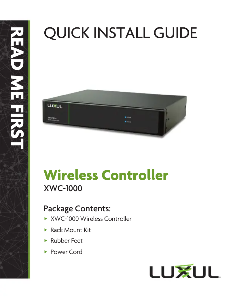Page 1 de la notice Guide d'installation Luxul XWC-1000