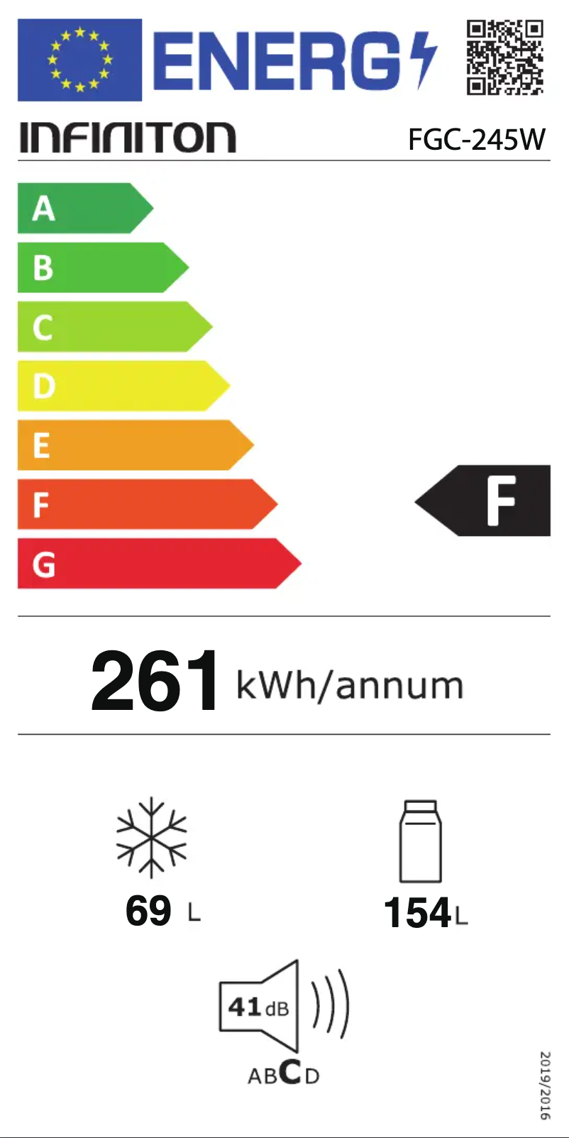 Page n°1 - Label énergétique Infiniton FGC-245W