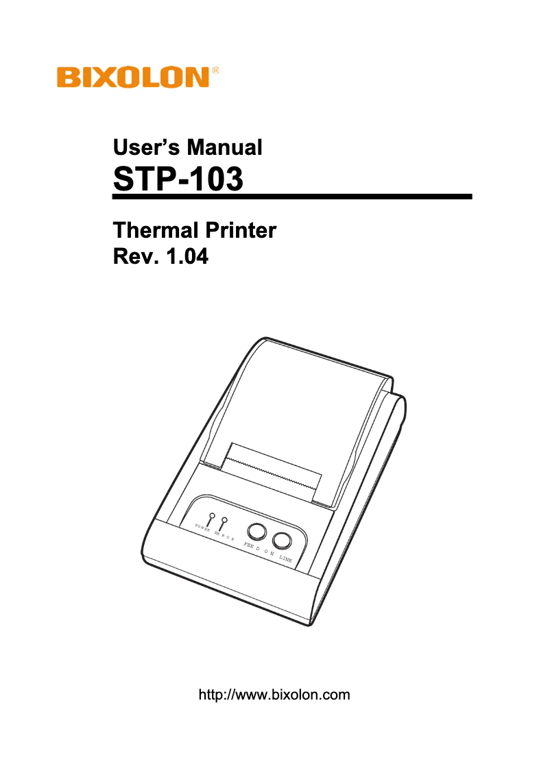 Image de la première page du manuel de l'appareil STP-103PDG