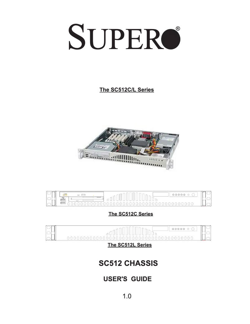 Page 1 de la notice Manuel utilisateur Supermicro SC512L