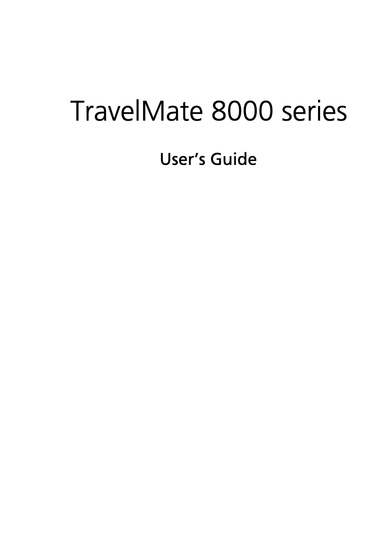Image de la première page du manuel de l'appareil TravelMate 8000