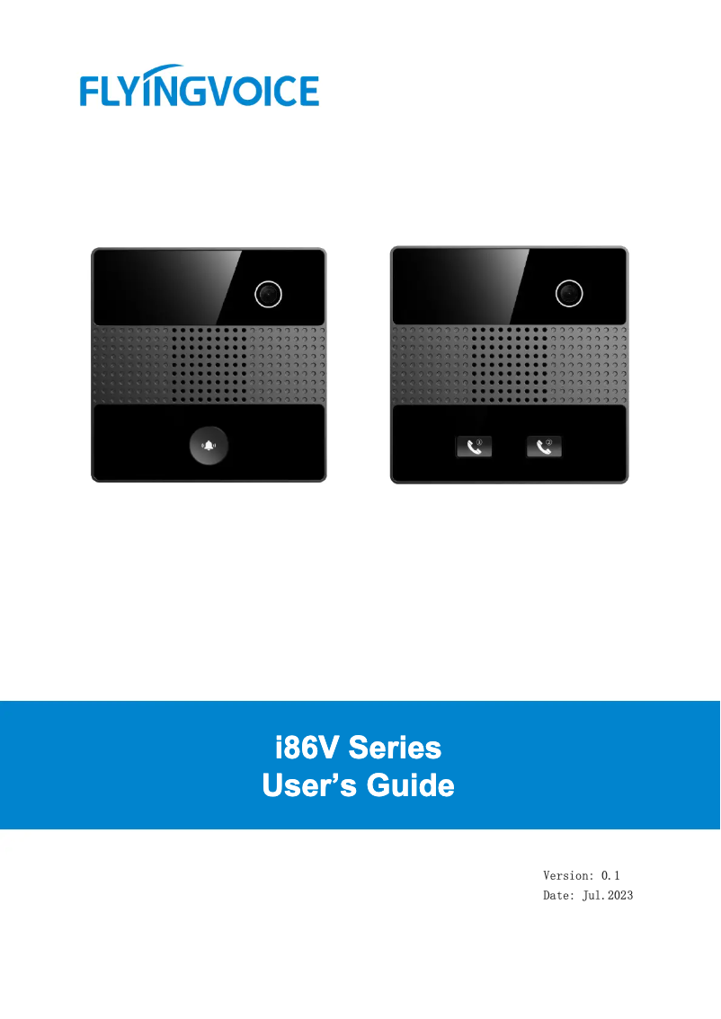 Image de la première page du manuel de l'appareil i86V-01