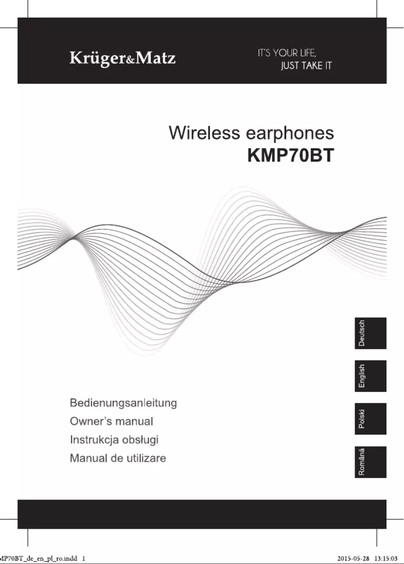 Image de la première page du manuel de l'appareil KMP70BT