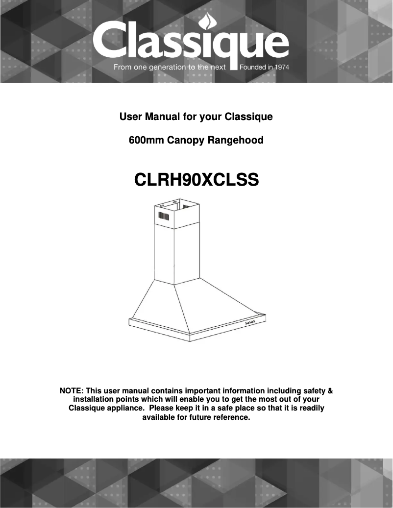 Page n°1 - Manuel utilisateur Classique CLRH90XCLSS