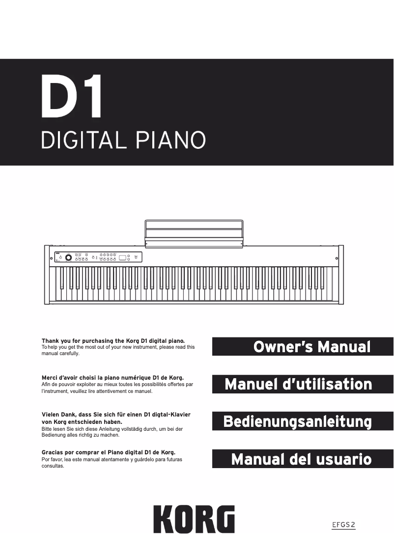 Image de la première page du manuel de l'appareil D1