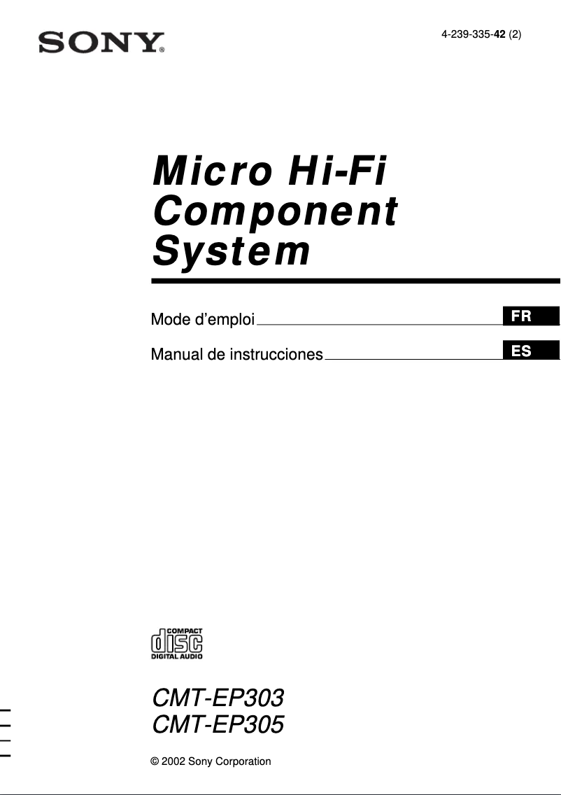 Page n°1 - Manuel utilisateur Sony CMT-EP305
