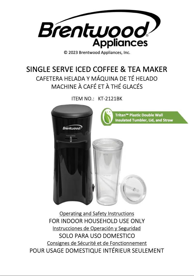 Imagen de la primera página del manual del dispositivo KT-2121BK