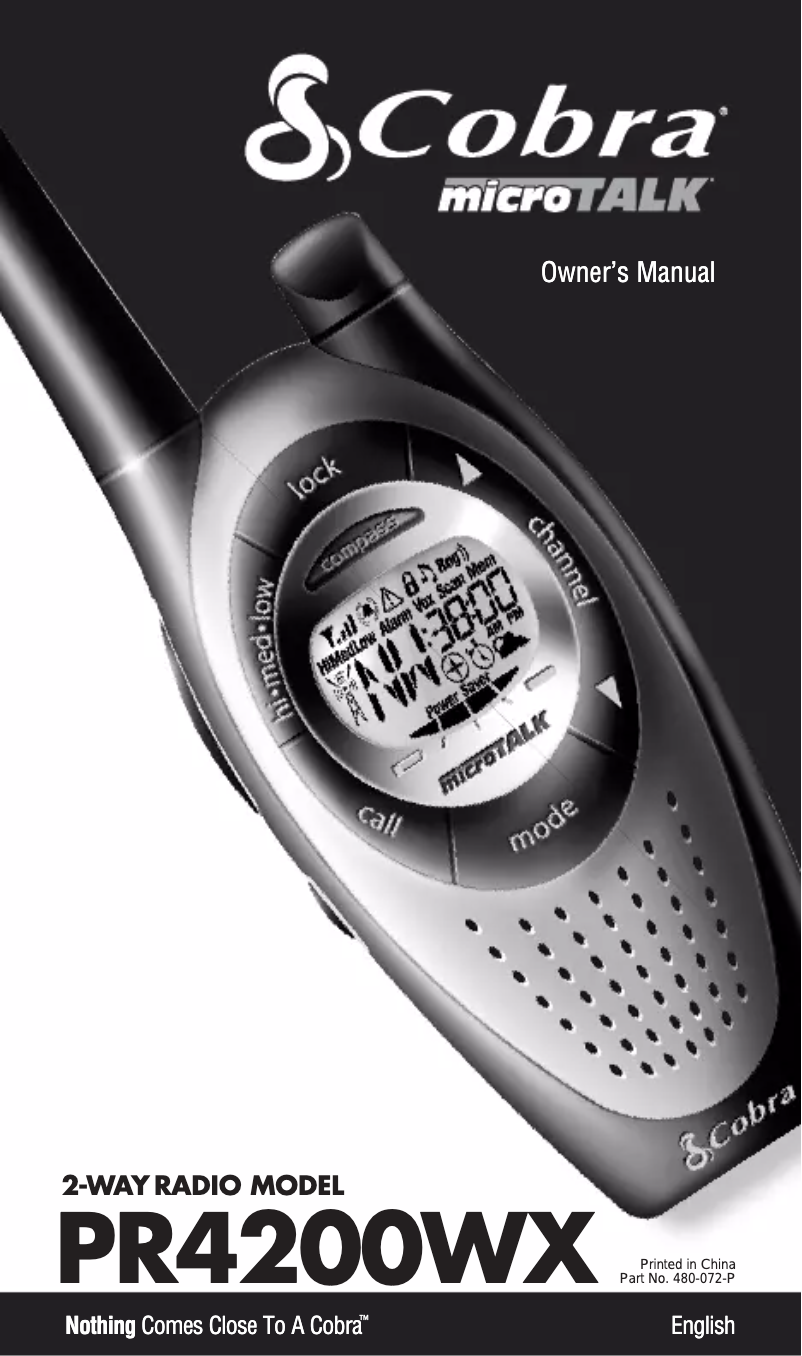 Page 1 de la notice Manuel utilisateur Cobra MicroTalk PR42002WXVP