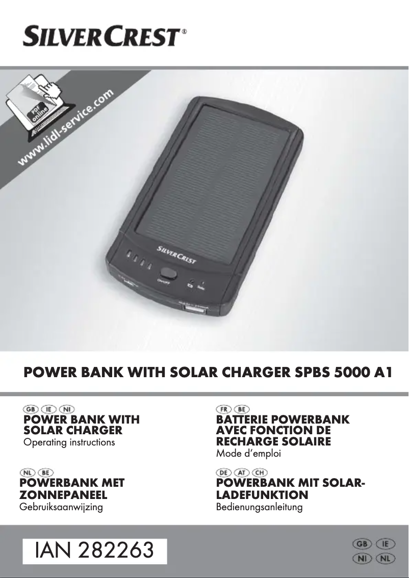 Page n°1 - Manuel utilisateur SilverCrest SPBS 5000 A1