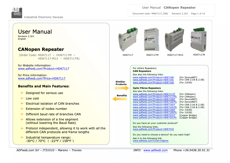 Image de la première page du manuel de l'appareil HD67117