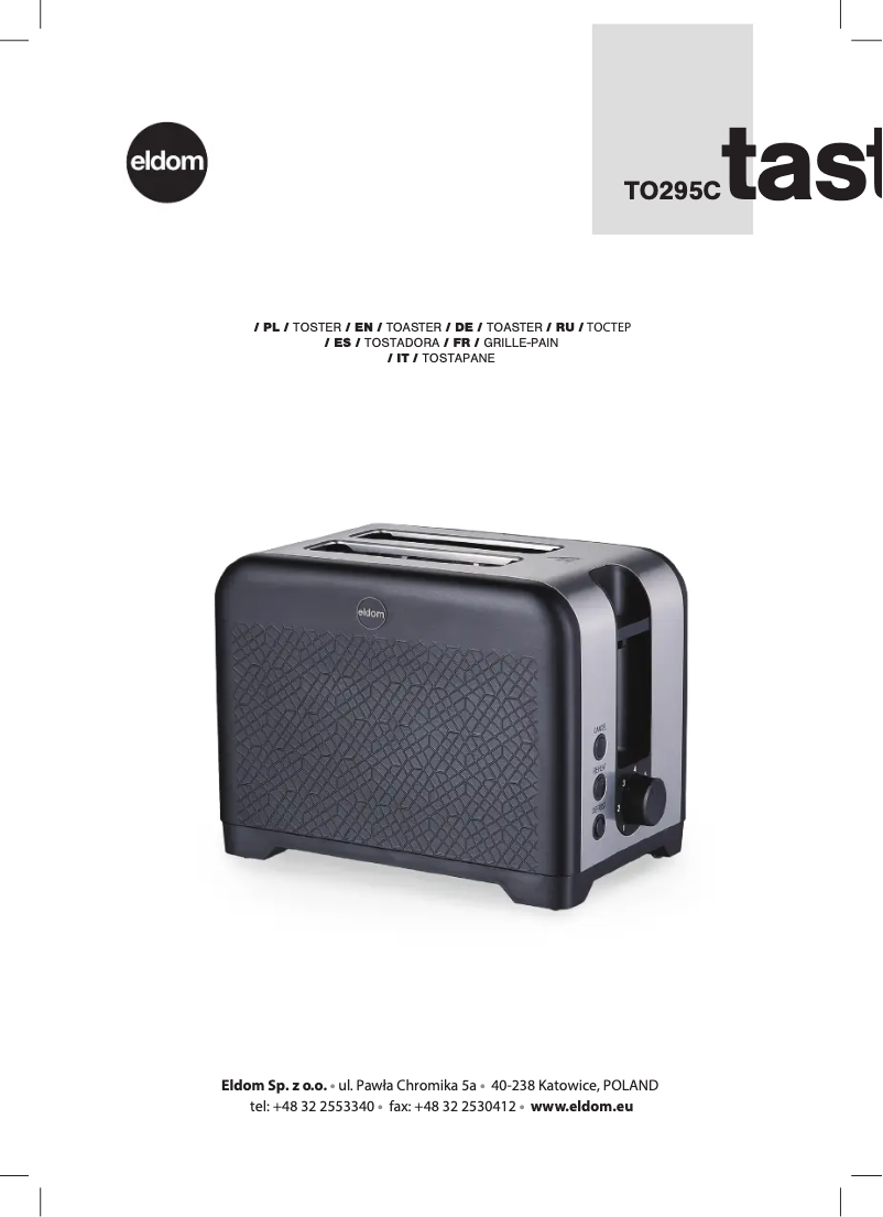 Página 1 del manual Manual de usuario Eldom Tasty TO295C