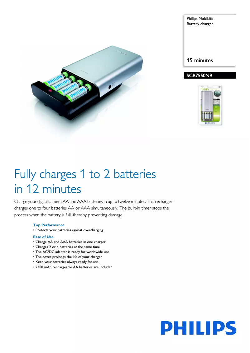Page n°1 - Brochure Philips MultiLife SCB7550NB