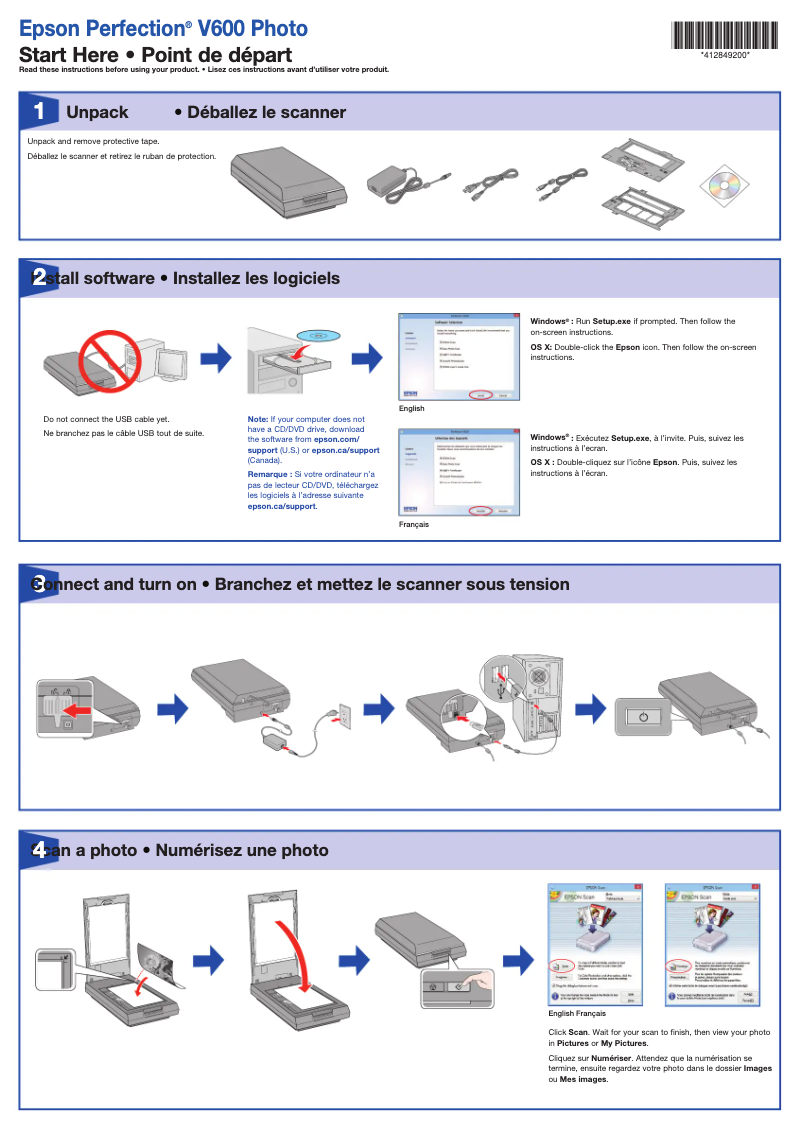 Imagen de la primera página del manual del dispositivo Perfection V600 Photo