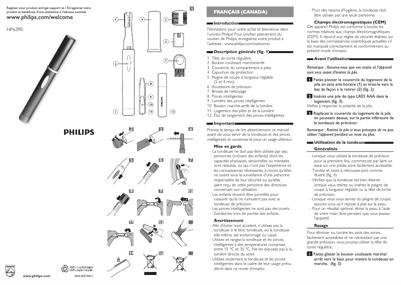 Page n°1 - Manuel utilisateur Philips Precision Perfect HP6390
