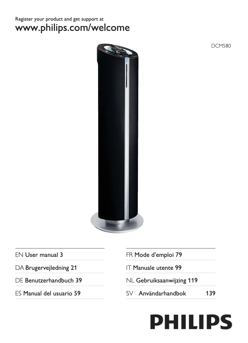 Page n°1 - Manuel utilisateur Philips DCM580