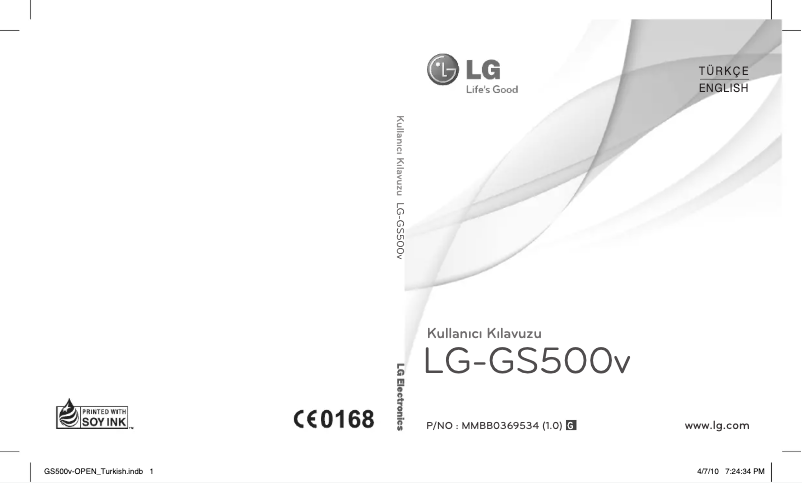 Page 1 de la notice Manuel utilisateur LG GS500V