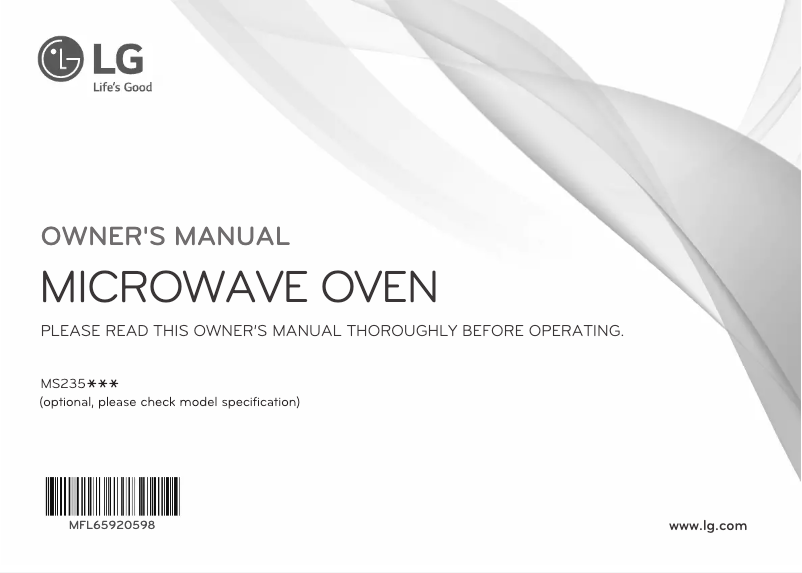 Page n°1 - Manuel utilisateur LG MS2354