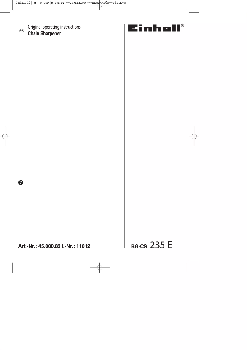 Page 1 de la notice Manuel utilisateur Einhell BG-CS 235 E