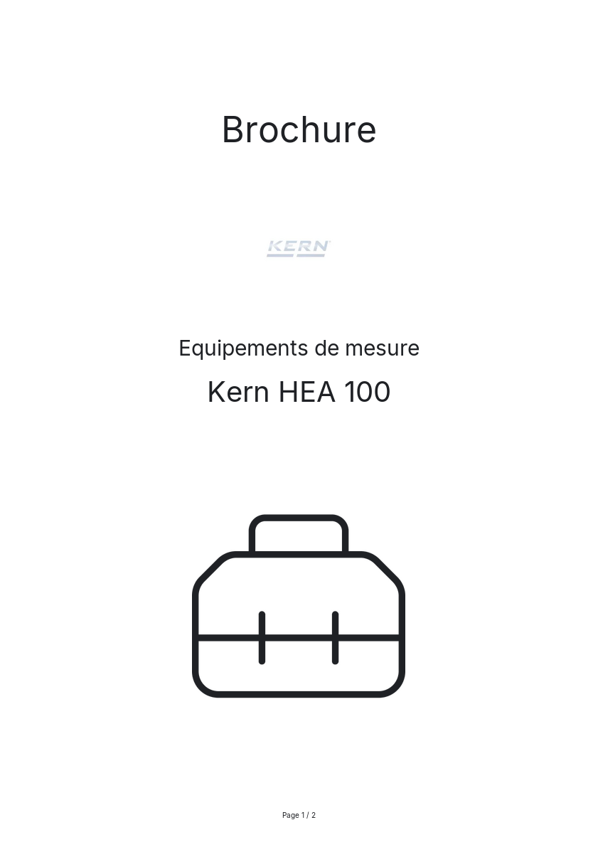 Page n°1 - Brochure Kern HEA 100