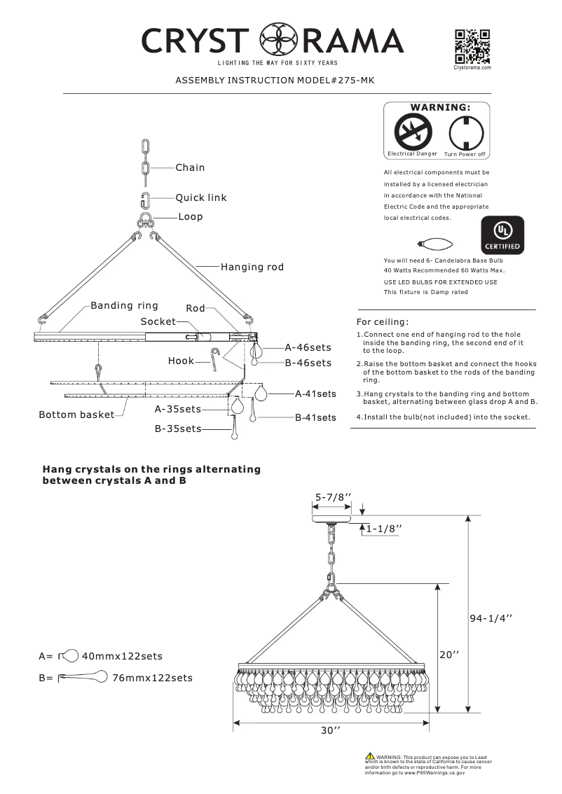 Página 1 del manual Manual de usuario Crystorama Calypso 275-MK