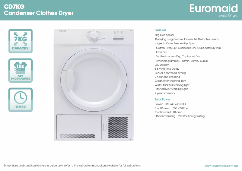 Image de la première page du manuel de l'appareil CD7KG