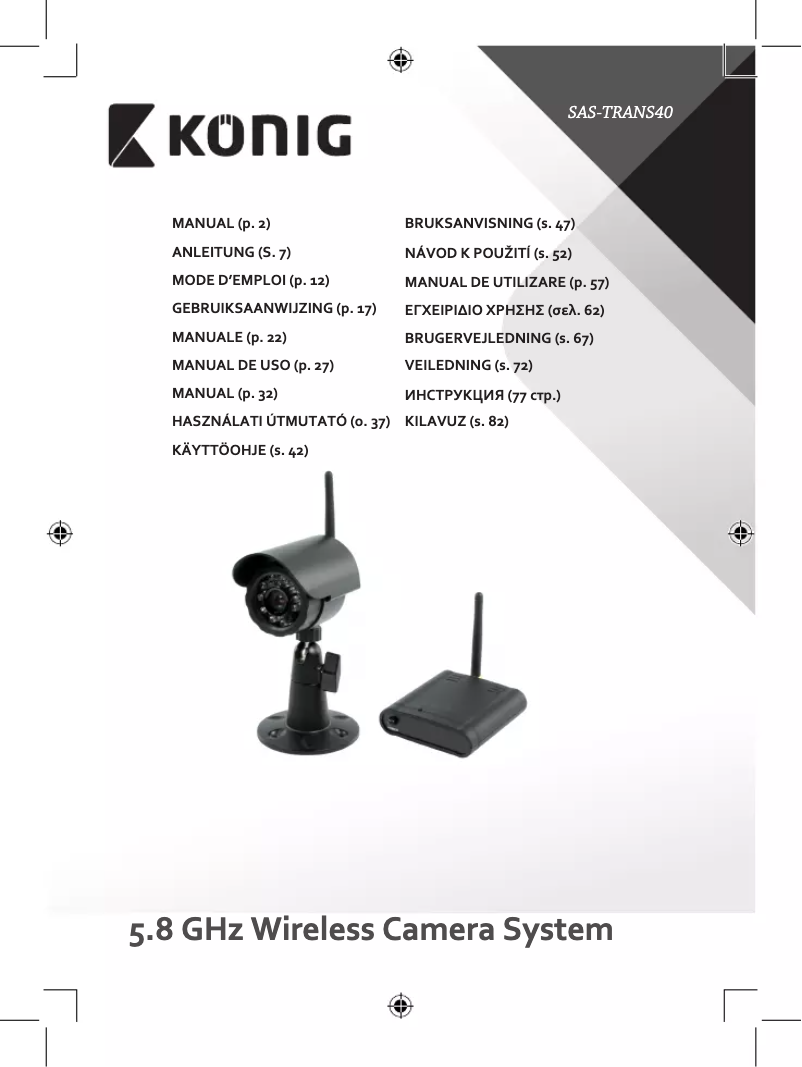 Page n°1 - Manuel utilisateur Konig SAS-TRANS40