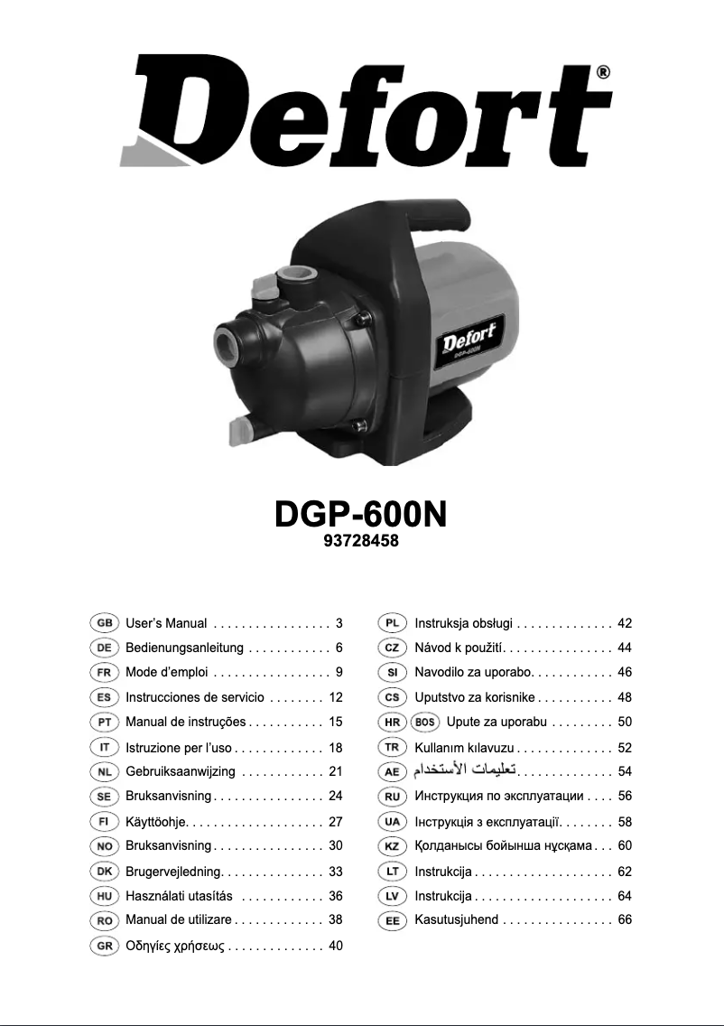 Página 1 del manual Manual de usuario Defort DGP-600N