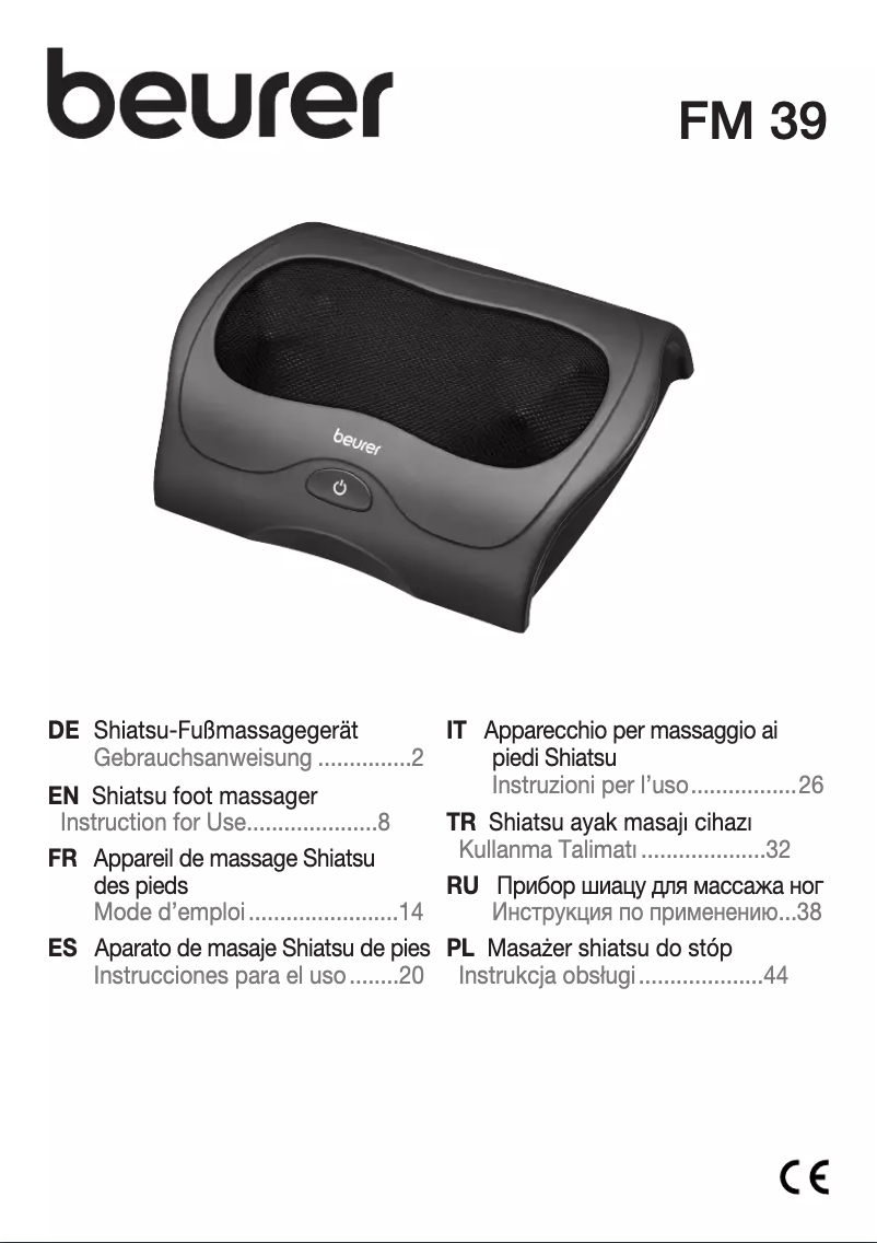 Page n°1 - Manuel utilisateur Beurer FM 39
