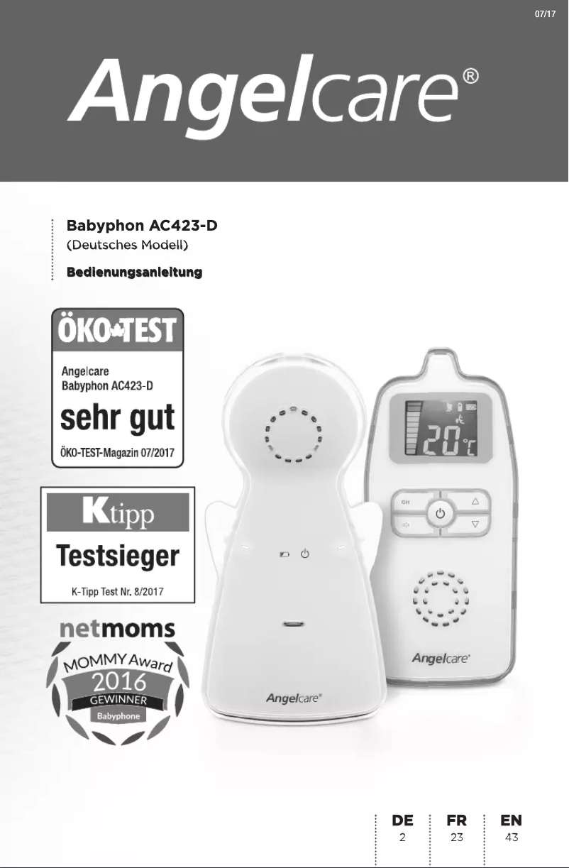 Image de la première page du manuel de l'appareil AC423D