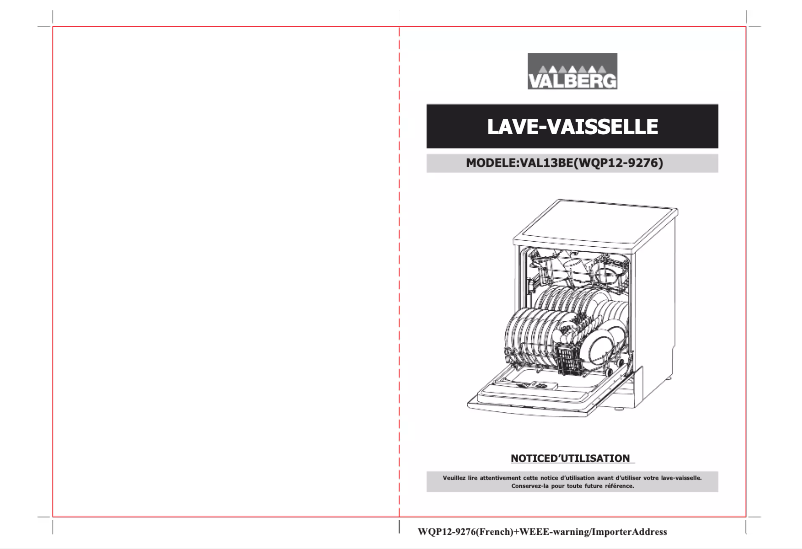 Page n°1 - Manuel utilisateur Valberg VAL 13BE